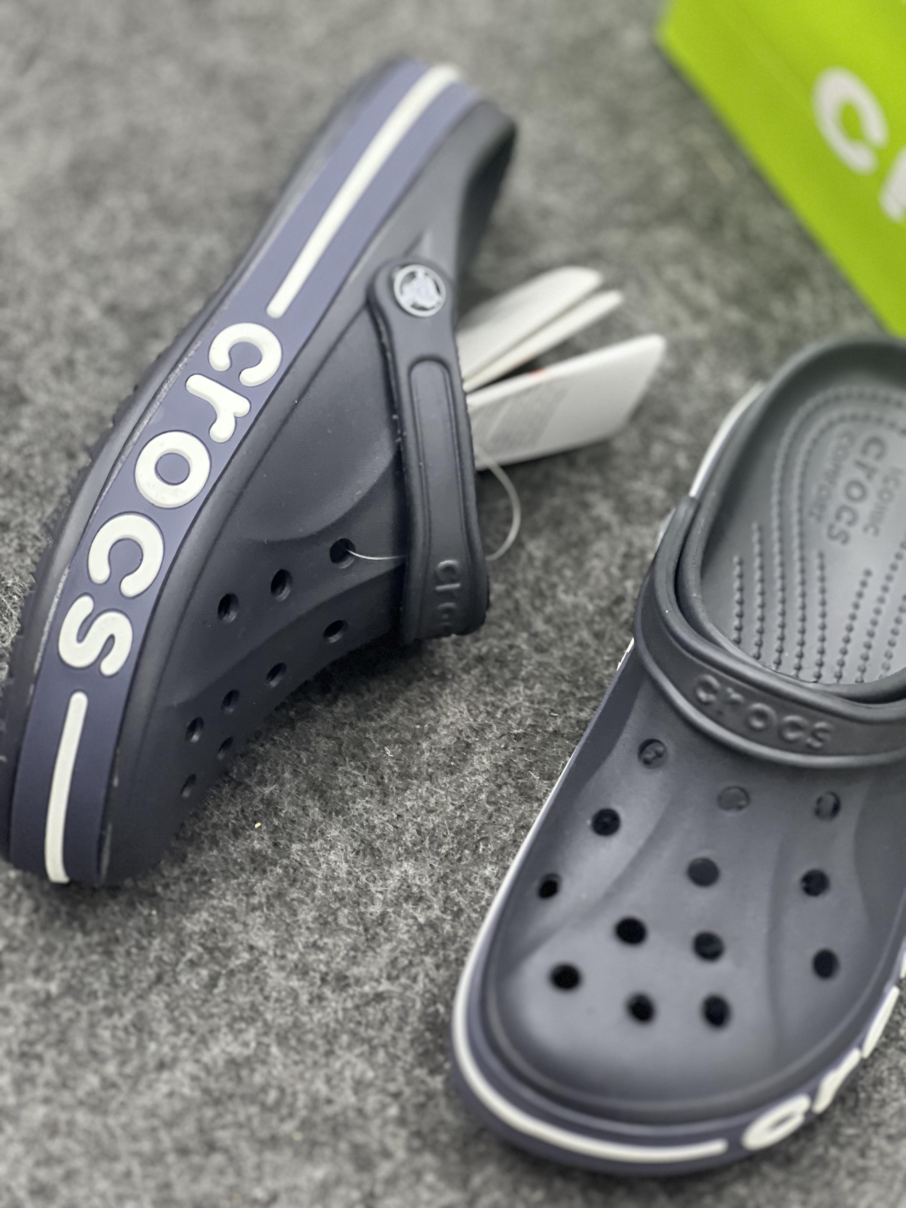 Crocs-Inspired Classic Comfort Clogs – Navy Blue & Orange