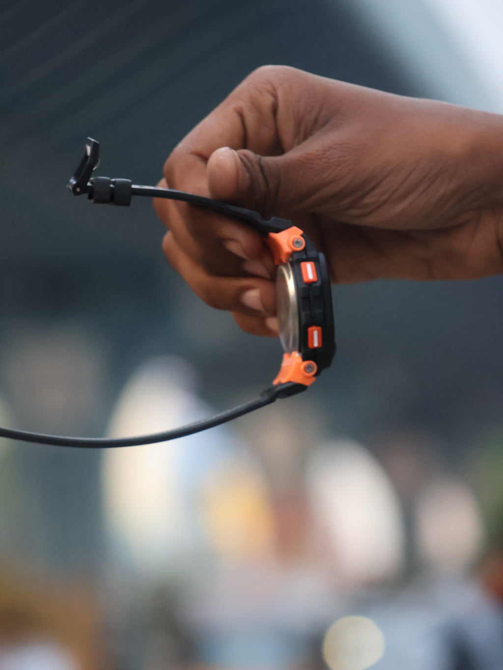 G-Shock Style Digital Sports Watch – Black & Orange Rugged Edition