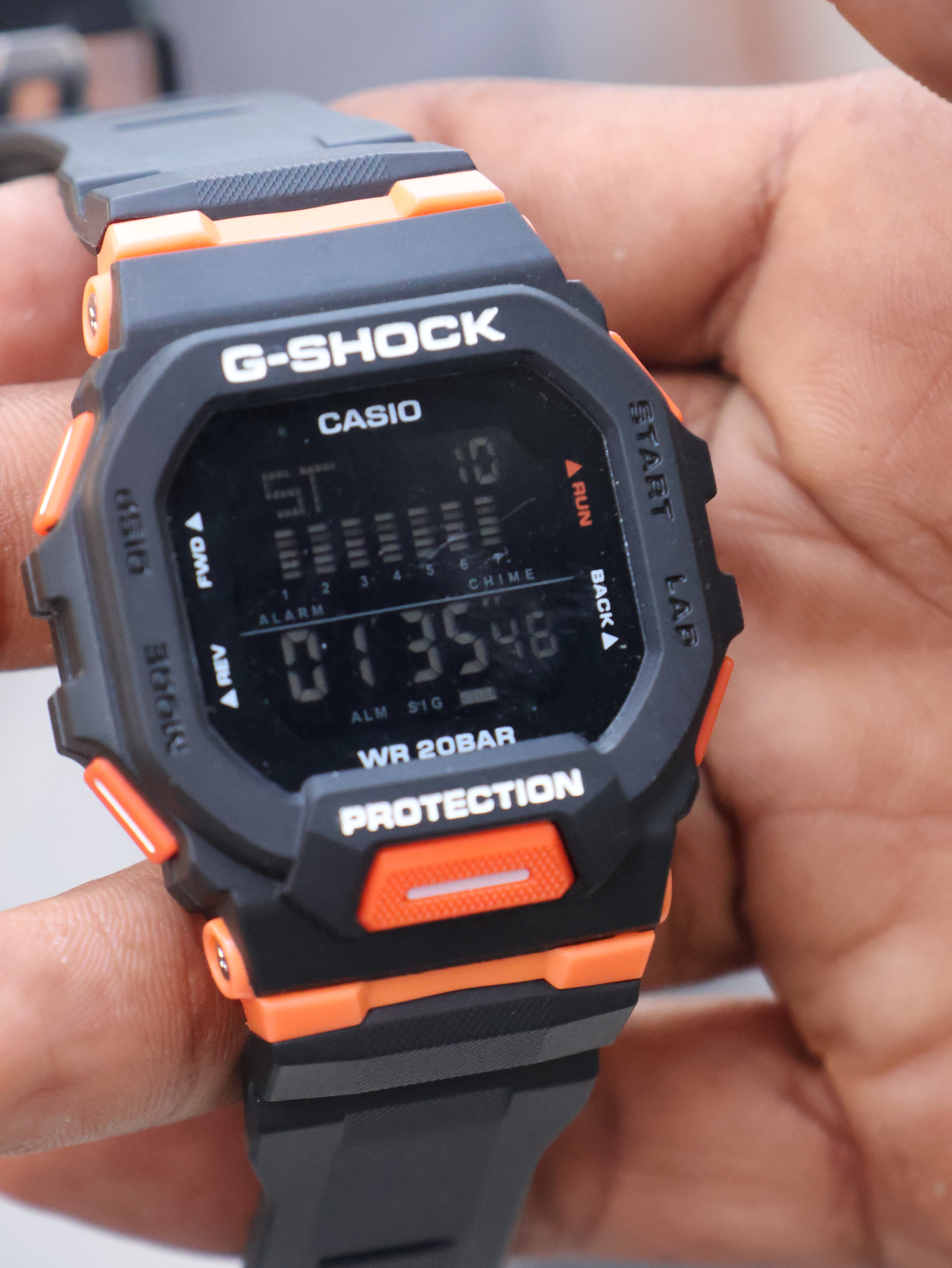 G-Shock Style Digital Sports Watch – Black & Orange Rugged Edition