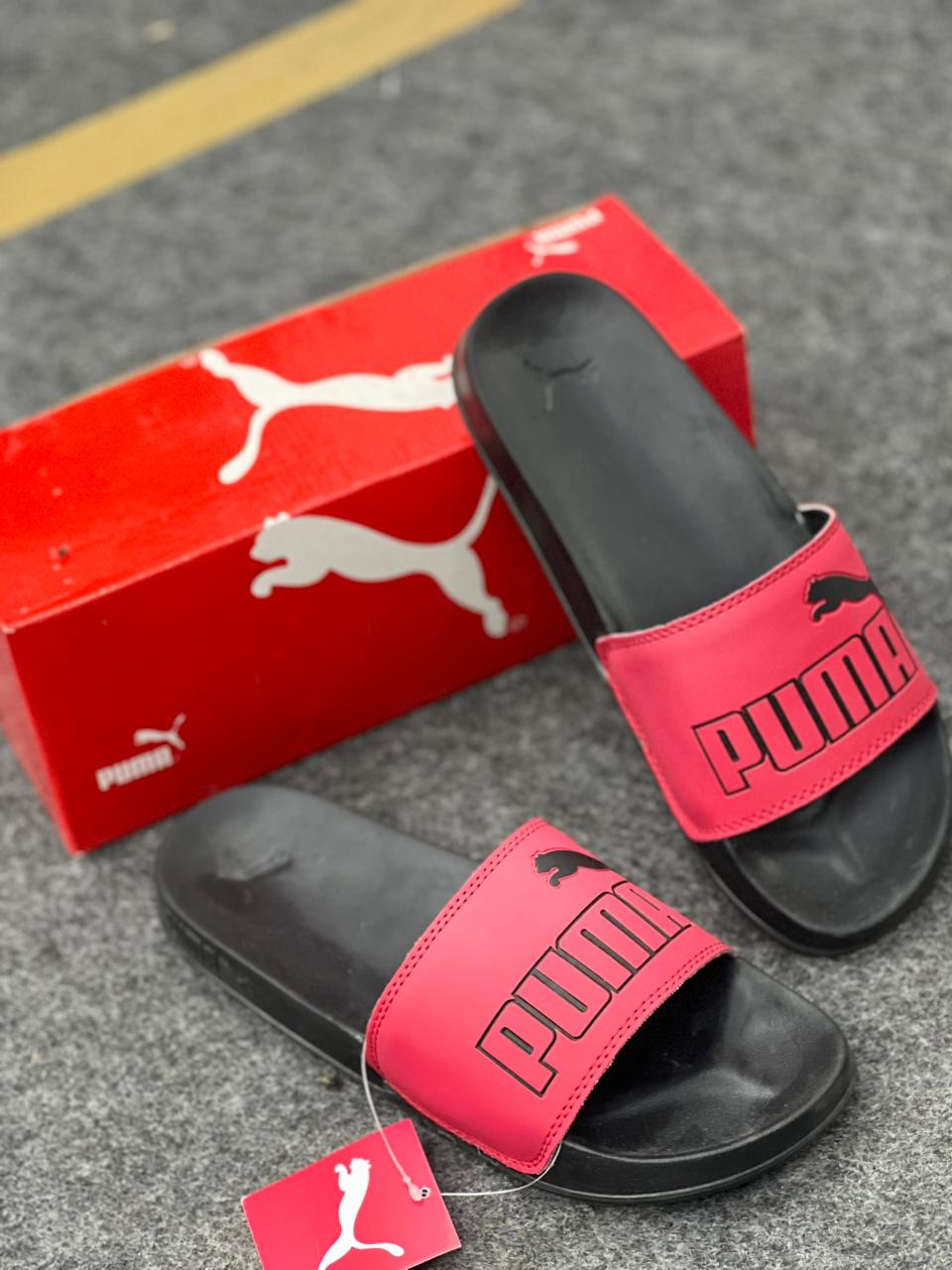 Modern Comfort: PUMA Popcat 20 Slides in Grey & White