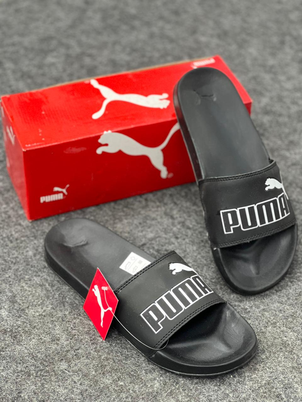 Puma Classic Black Slides – Sleek, Comfortable & Versatile
