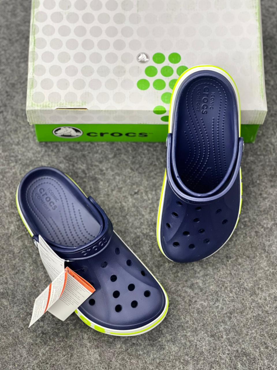 Crocs Bayaband Clog – Navy & Neon Green
