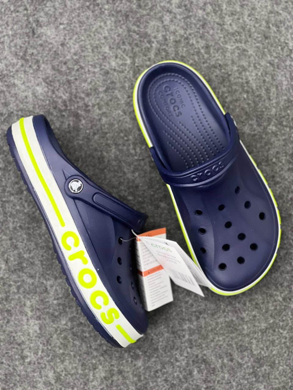 Crocs Bayaband Clog – Navy & Neon Green