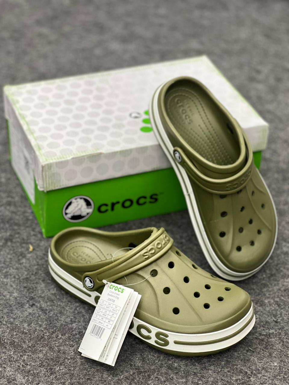 Crocs Bayaband Clog – Olive Green & White