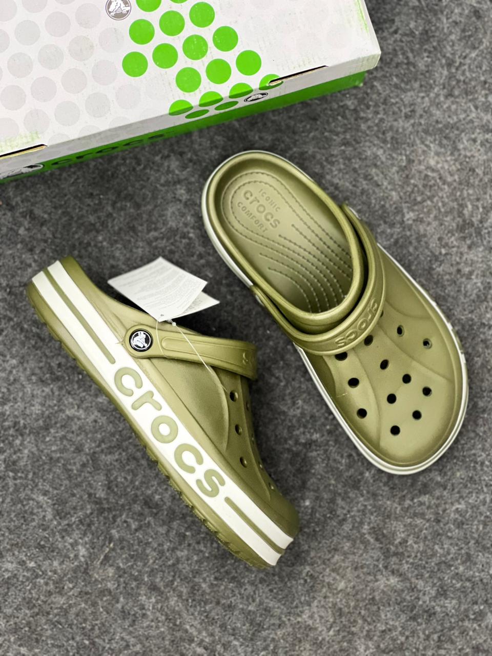 Crocs Bayaband Clog – Olive Green & White