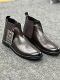 Men’s Burnished Leather Chelsea Boots – Deep Walnut