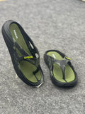 Adventure-Ready Style: Crocs Moss Green Marble Flip-Flops