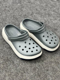 Crocs Classic Clog Grey & Navy Sport Sole Comfort Clogs