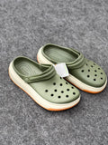 Crocs Classic Clog Olive Green Contrast Sole Casual Clogs