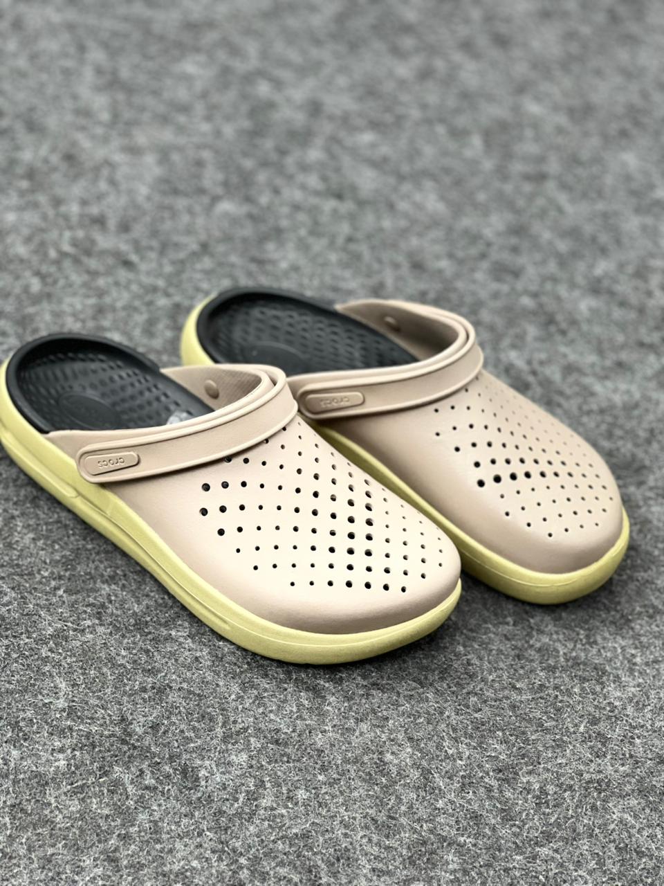 Beige & Olive Everyday Comfort Clogs by Crocs