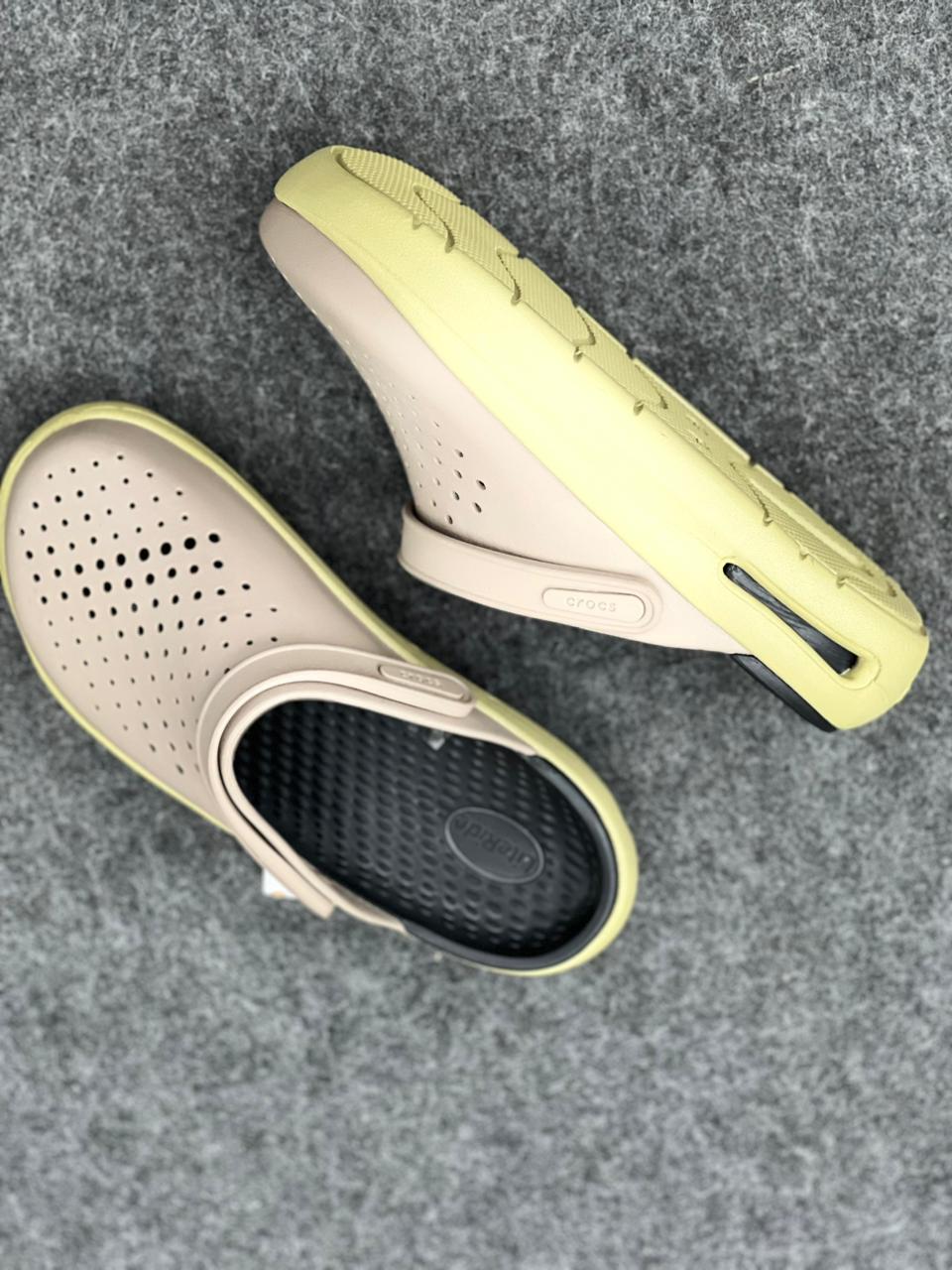Beige & Olive Everyday Comfort Clogs by Crocs