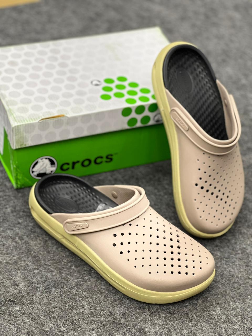 Beige & Olive Everyday Comfort Clogs by Crocs