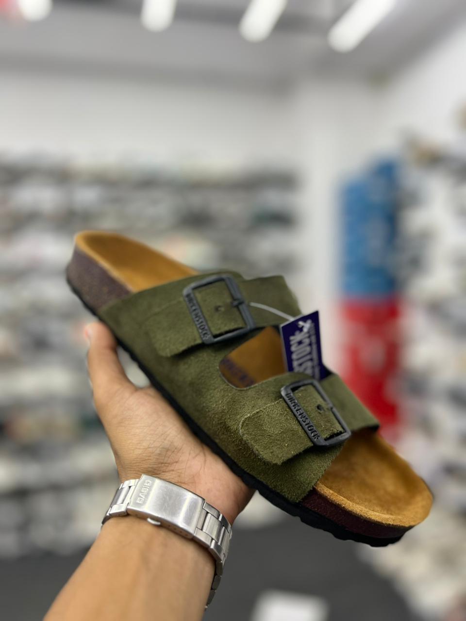 Birkenstock Arizona Suede Leather – Thyme Green