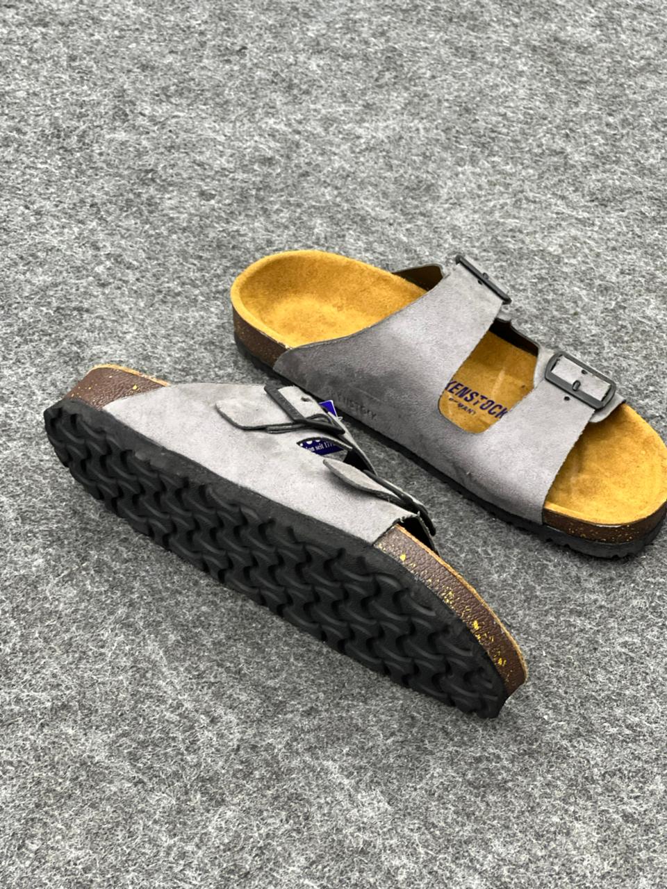Birkenstock Arizona Suede Leather – Stone Grey