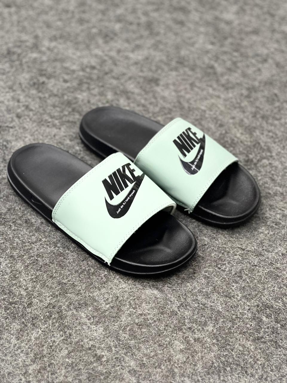 Mint Green & Black Nike Slide Sandals
