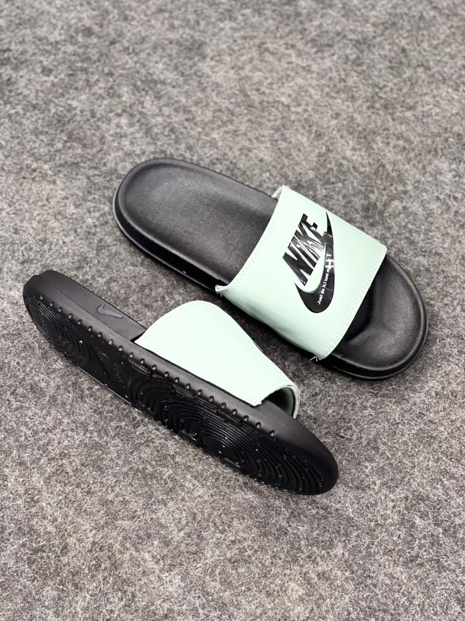 Mint Green & Black Nike Slide Sandals