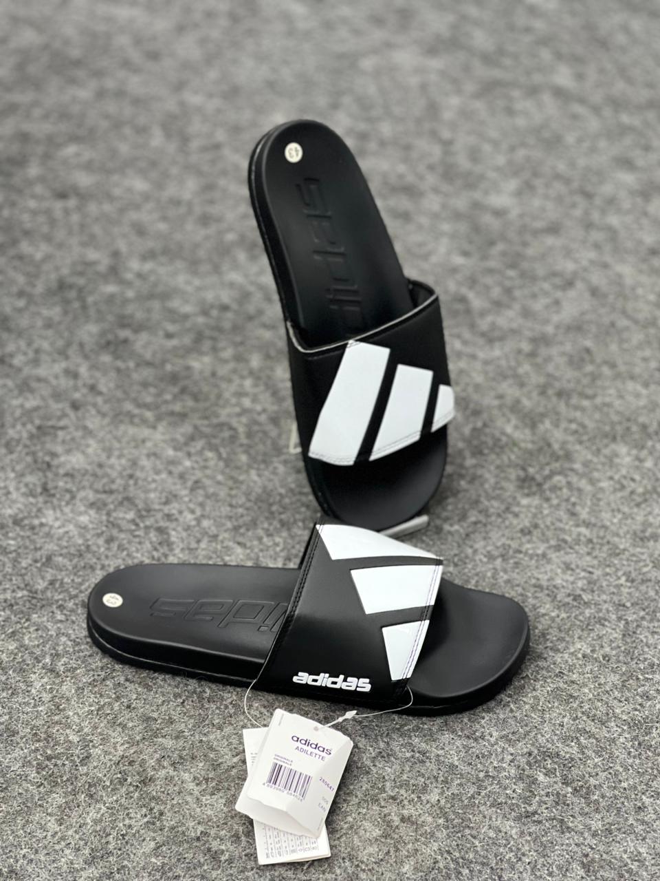 Classic Black & White Sport Slides