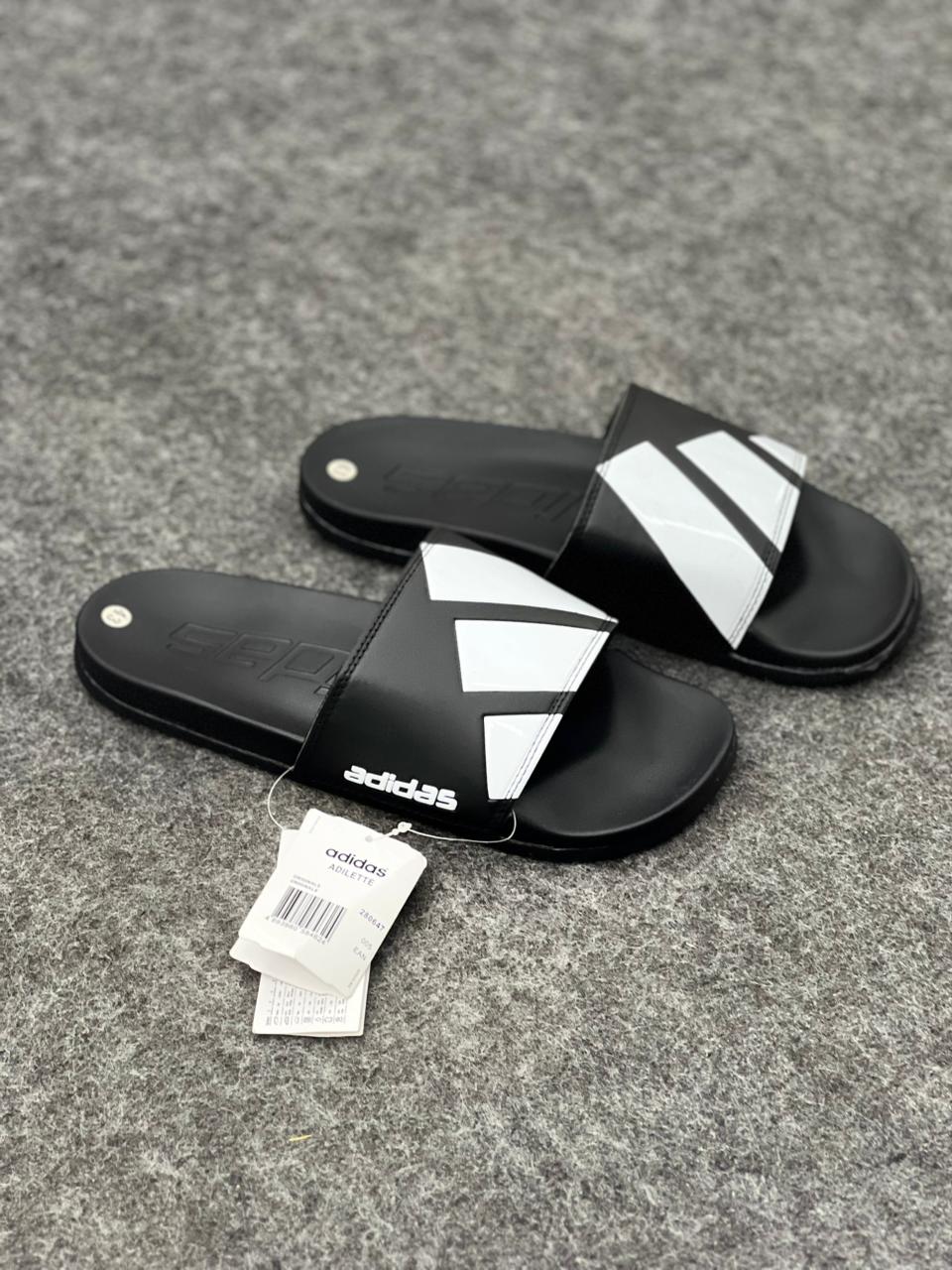 Classic Black & White Sport Slides