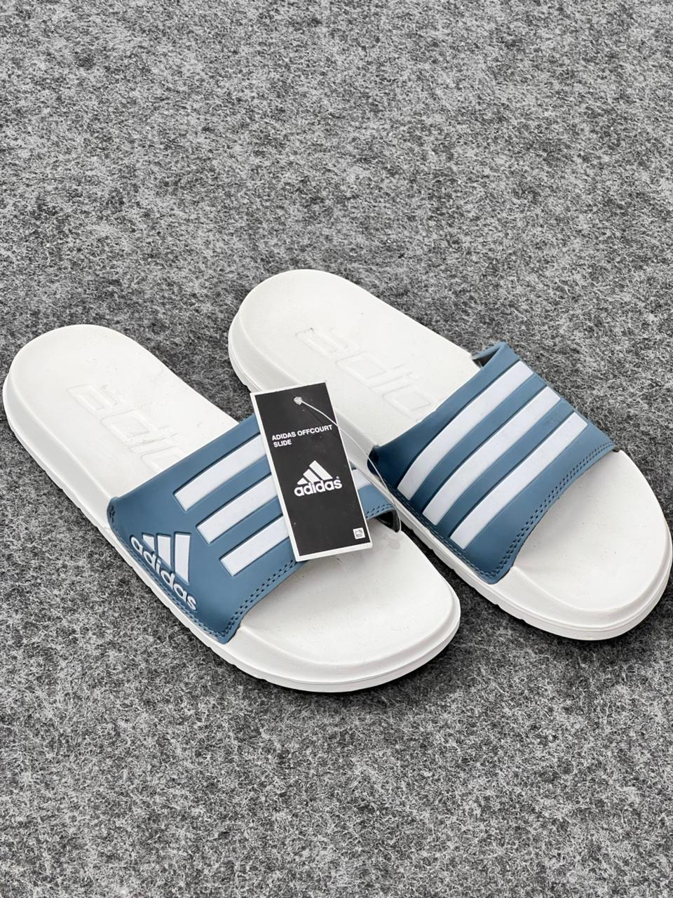 Adidas Blue & White Comfort Slides