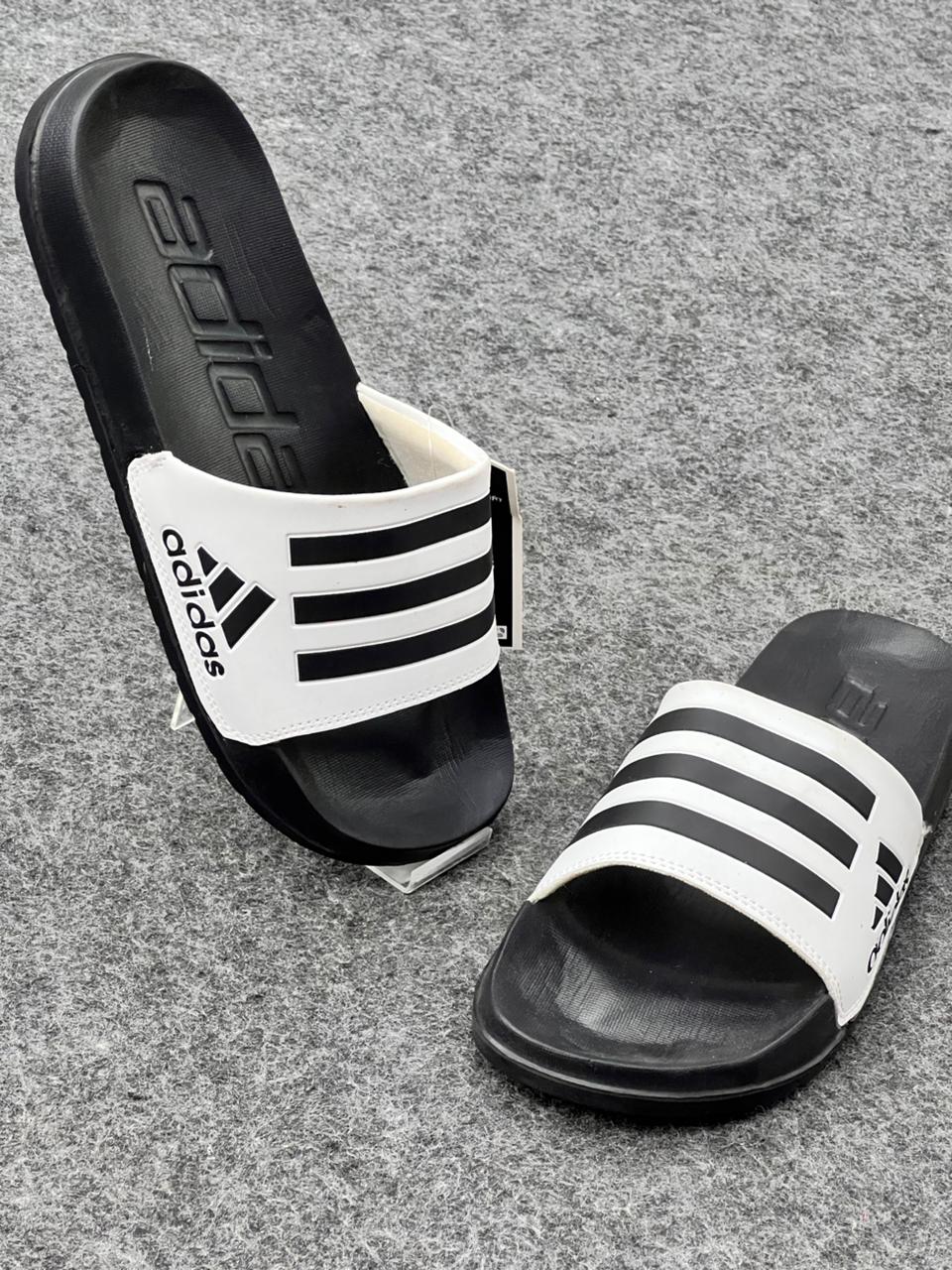 Adidas Black & White Classic Comfort Slides