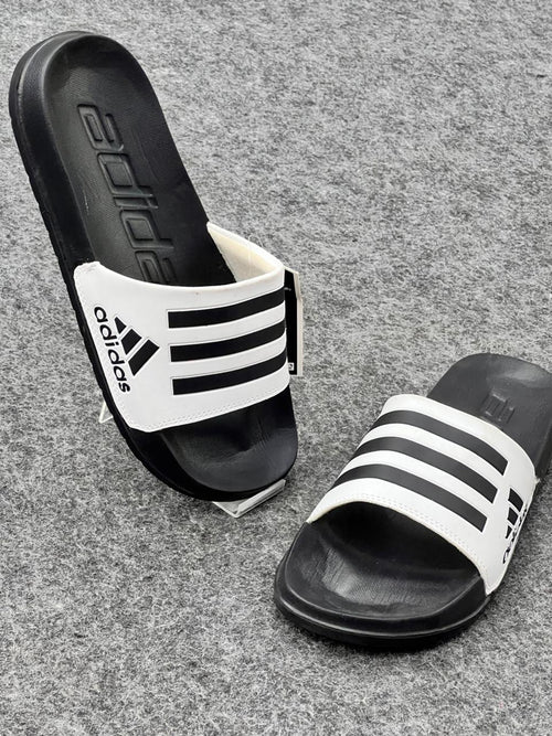Adidas Black & White Classic Comfort Slides