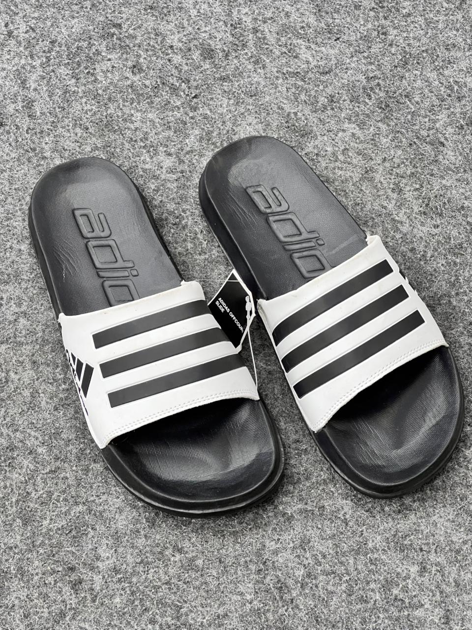 Adidas Black & White Classic Comfort Slides