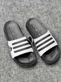 Adidas Black & White Classic Comfort Slides