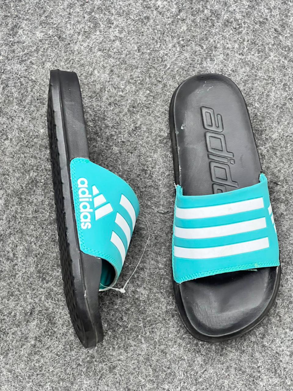 Adidas Teal & Black Sport Comfort Slides