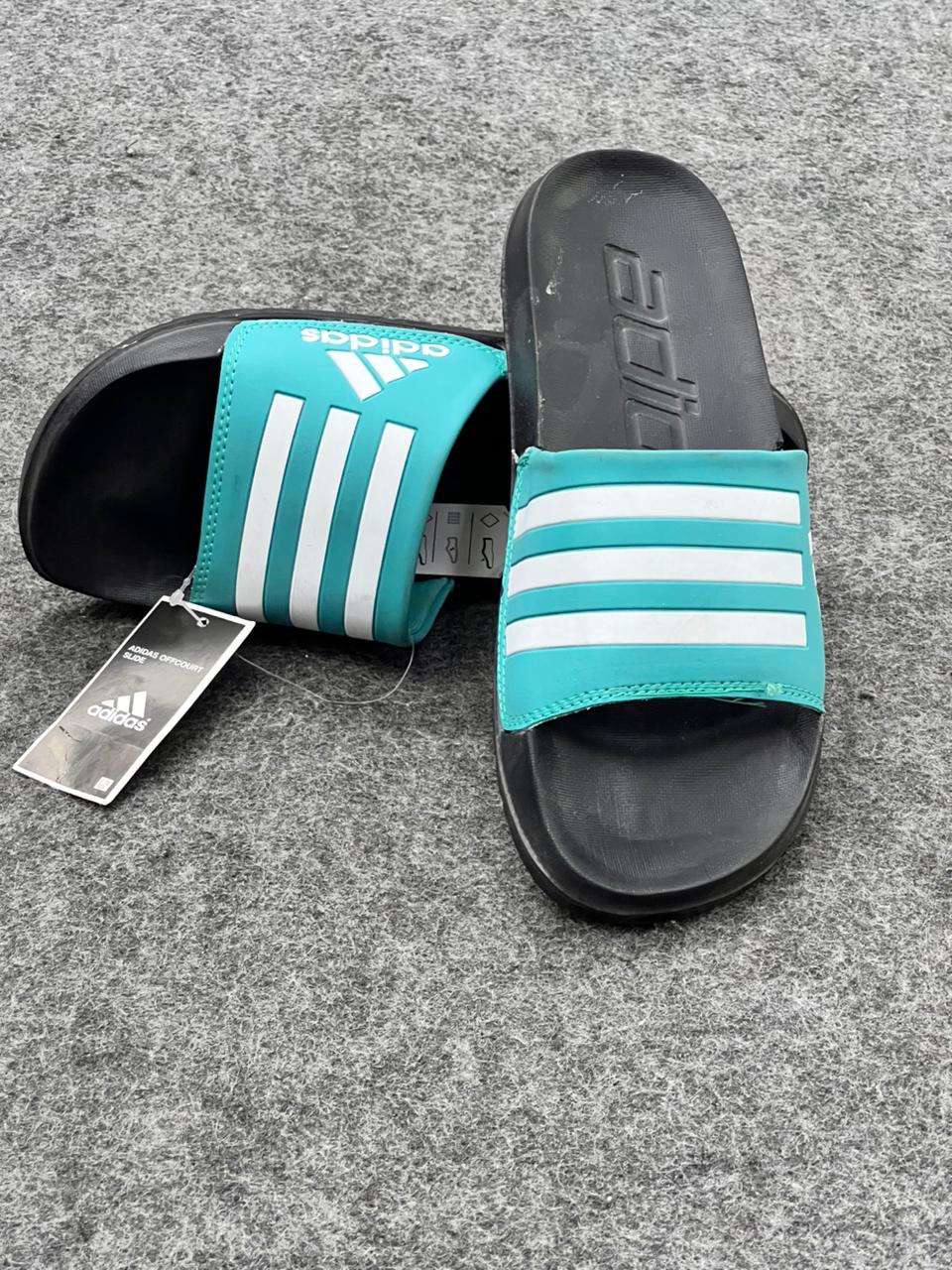 Adidas Teal & Black Sport Comfort Slides