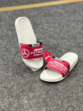 STYLISH RED & WHITE CASUAL SLIDE SANDALS