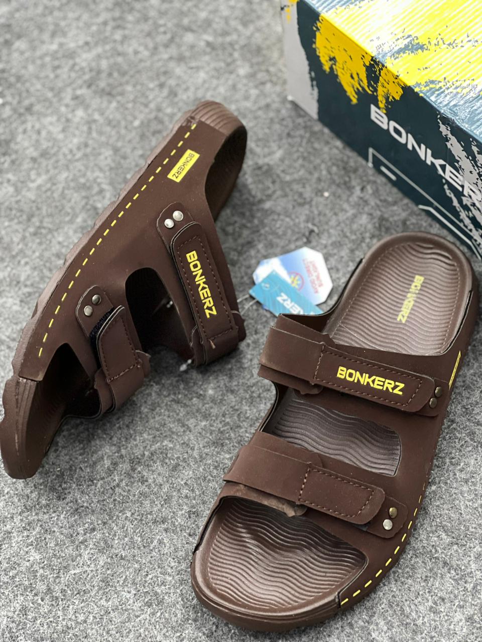 Bonkerz Dual-Strap Adventure Slides – Earth Brown