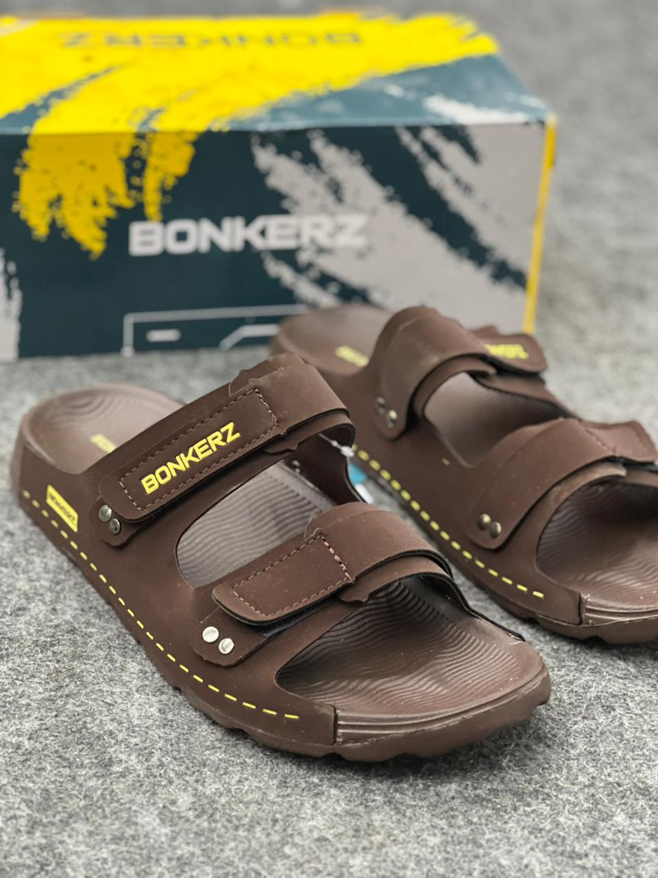 Bonkerz Dual-Strap Adventure Slides – Earth Brown