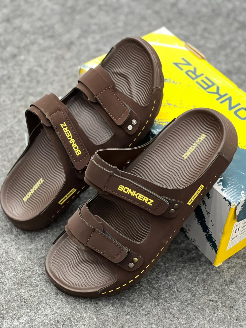 Bonkerz Dual-Strap Adventure Slides – Earth Brown