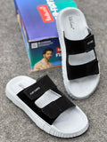 Walkaroo Flip-Flopz+ Men's Dual-Strap Comfort Slides – LIGHTGREY/Black