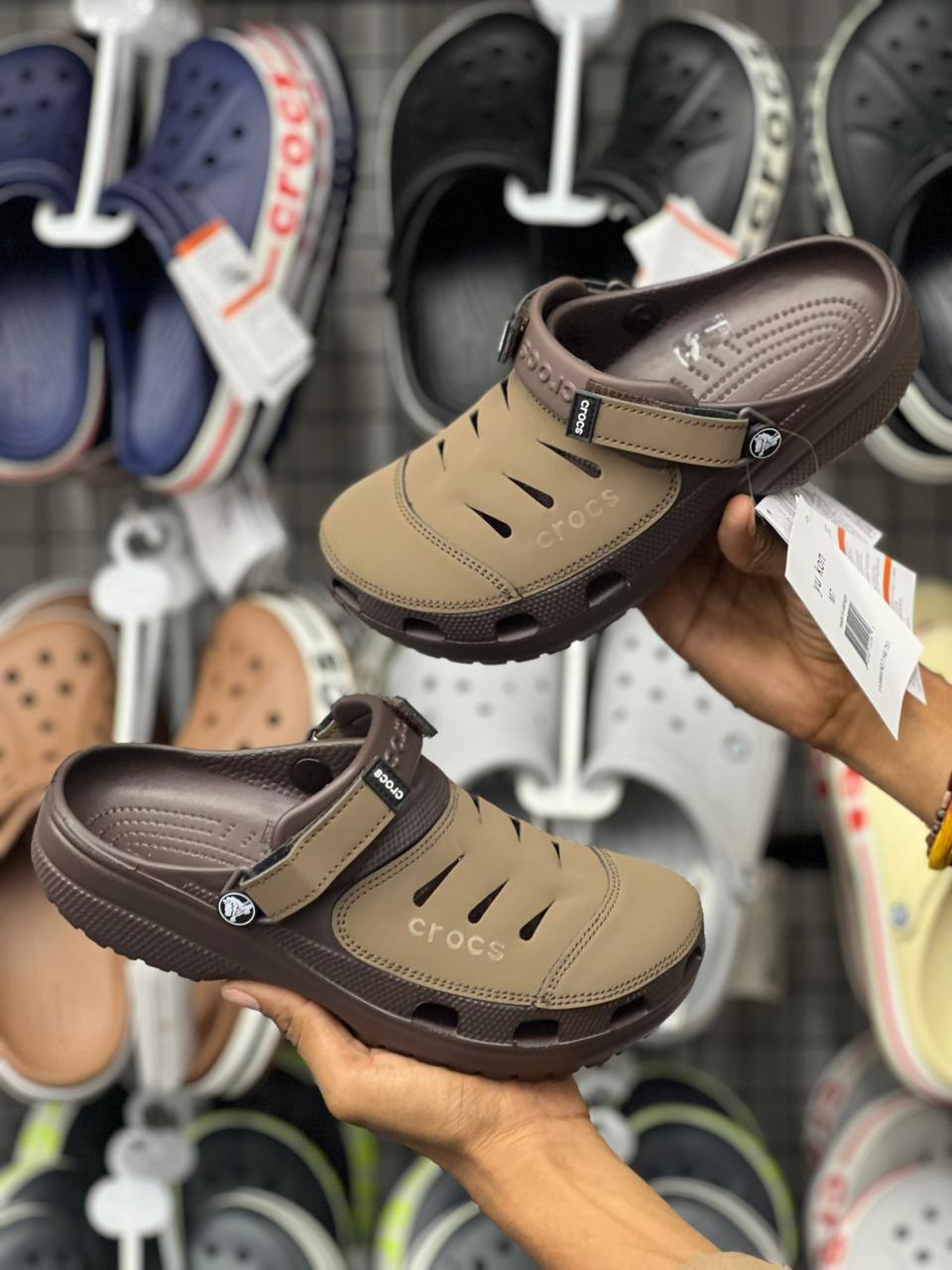 Crocs Dual Tone Comfort Clogs – Brown & Beige Edition
