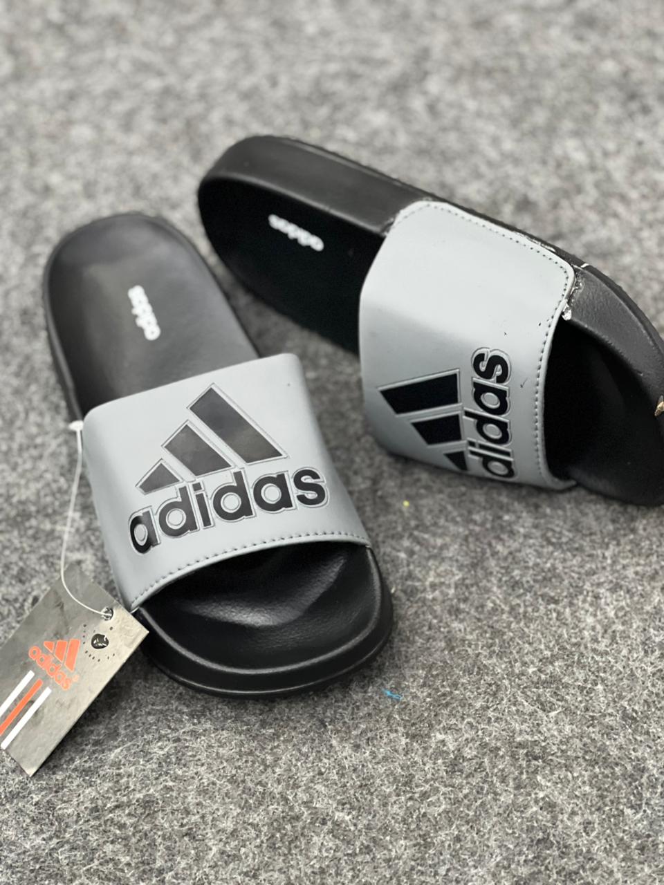 Adidas Grey Comfort Slides