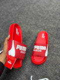 Red Logo Slide Sandals