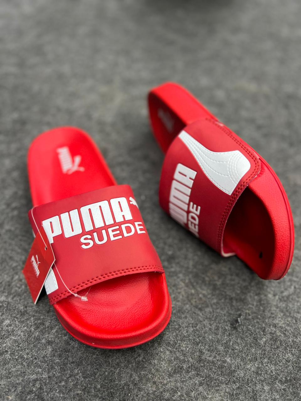 Red Logo Slide Sandals