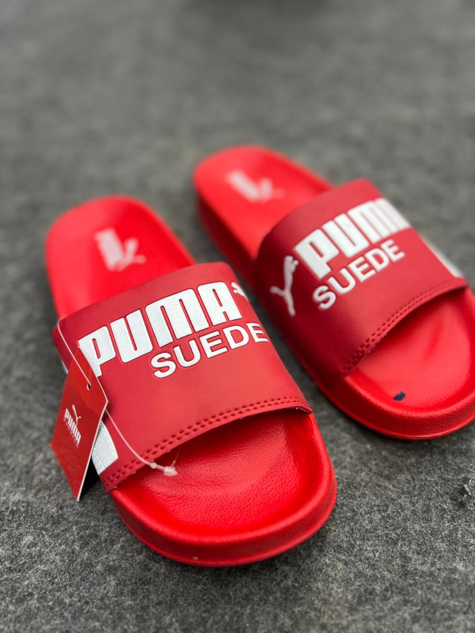 Red Logo Slide Sandals