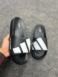 Black Stripe Slide Sandals