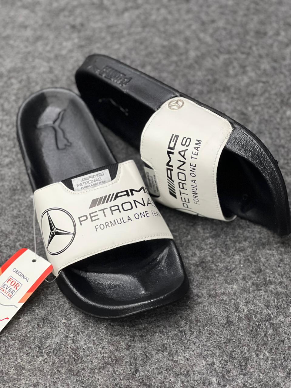 AMG Petronas Formula One Team White & Black Comfort Slides