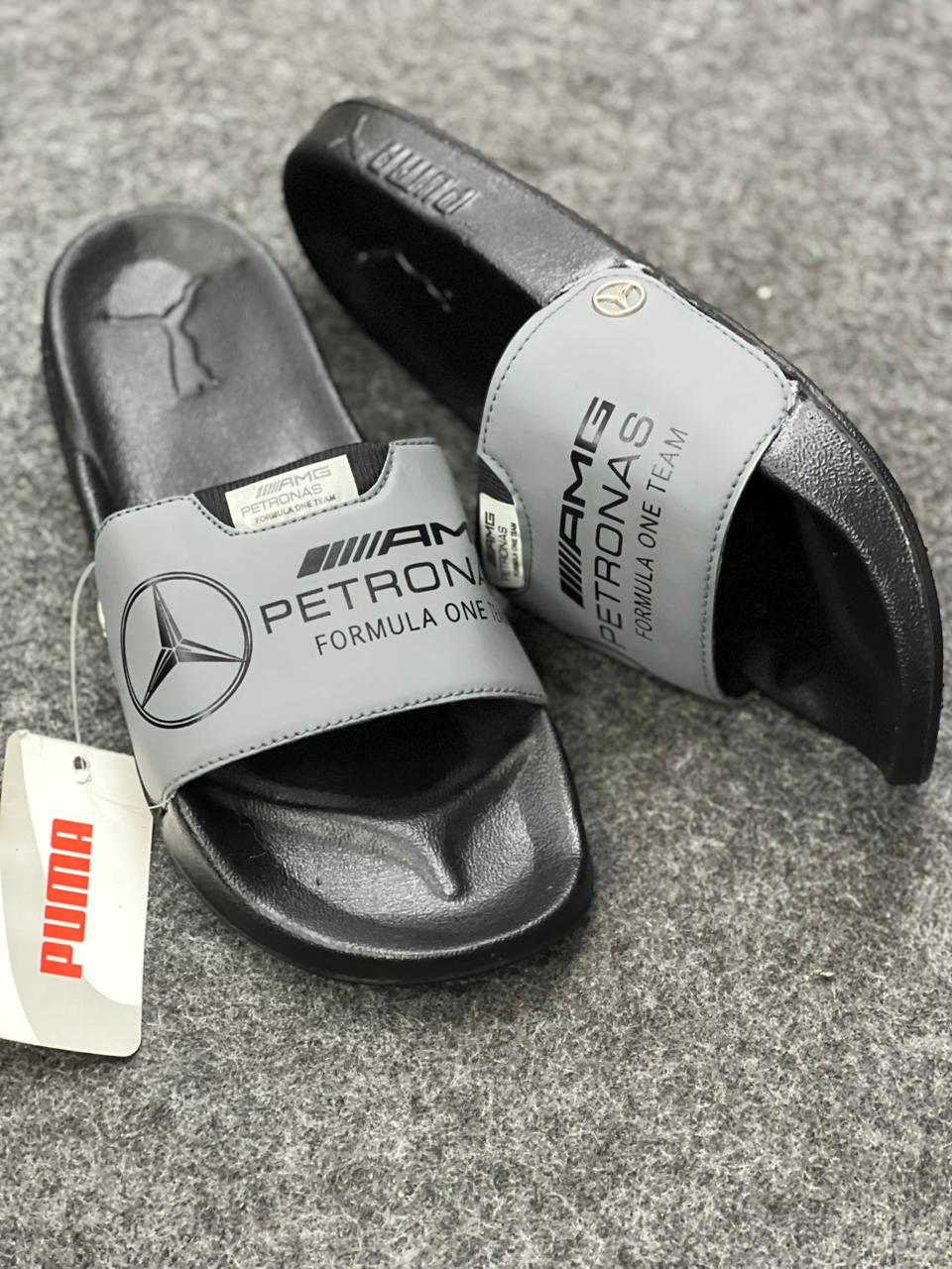 AMG Petronas Grey & Black Premium Comfort Slides