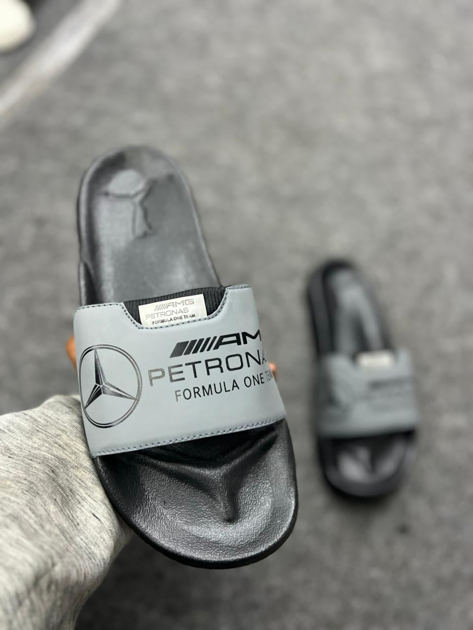 AMG Petronas Grey & Black Premium Comfort Slides