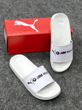 White Motorsport-Inspired Comfort Slides for Men