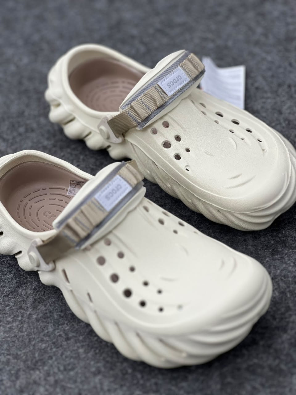 Cloud Beige Comfort Clogs with Adjustable Strap