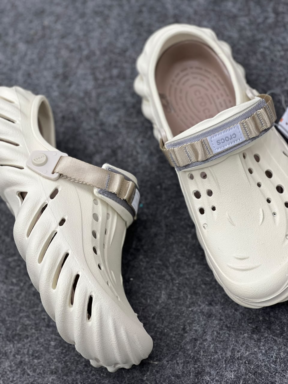 Cloud Beige Comfort Clogs with Adjustable Strap