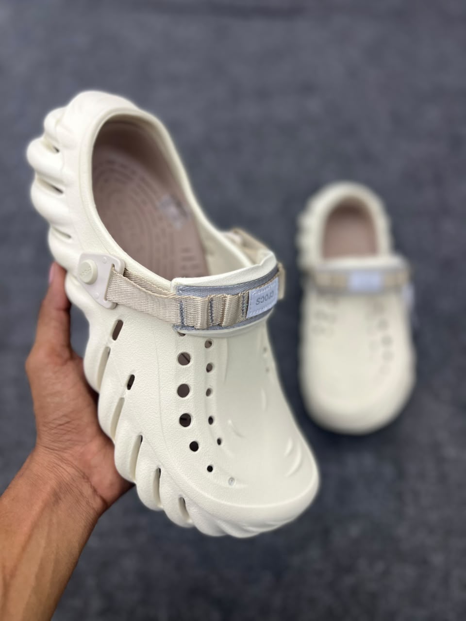 Cloud Beige Comfort Clogs with Adjustable Strap