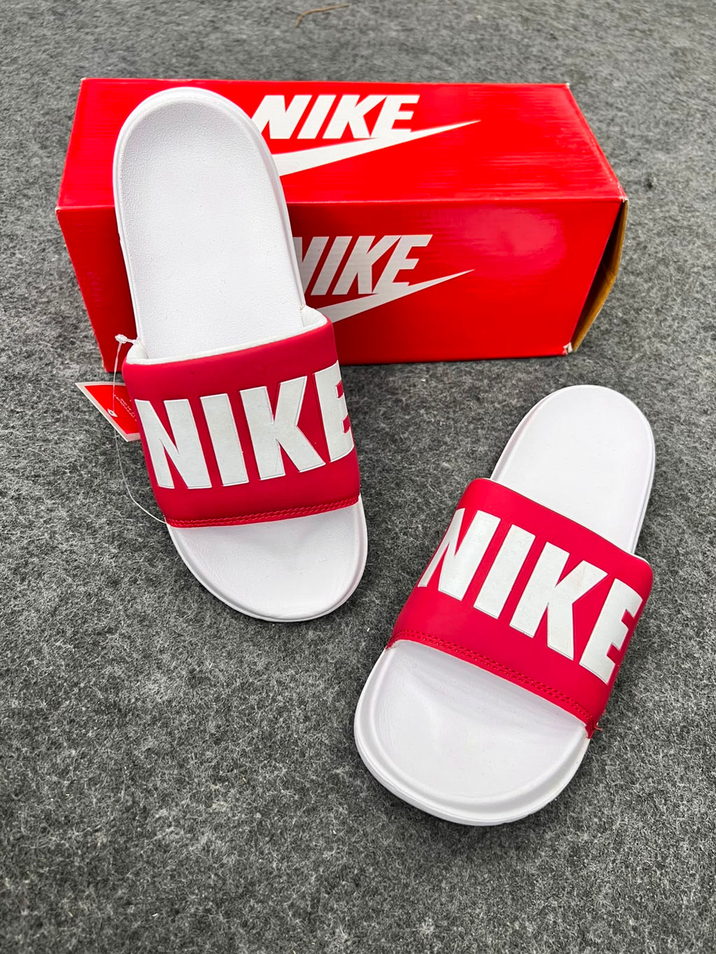 Nike Offcourt / Victori One Men's Slides – White / University Red