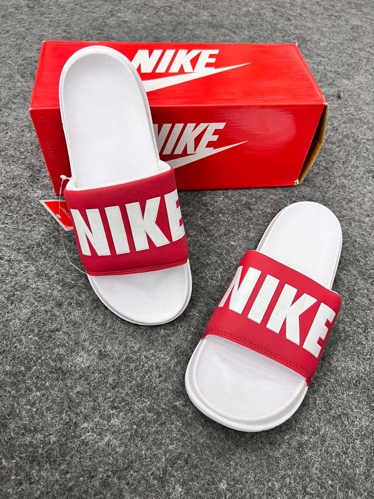 Nike Offcourt / Victori One Men's Slides – White / University Red