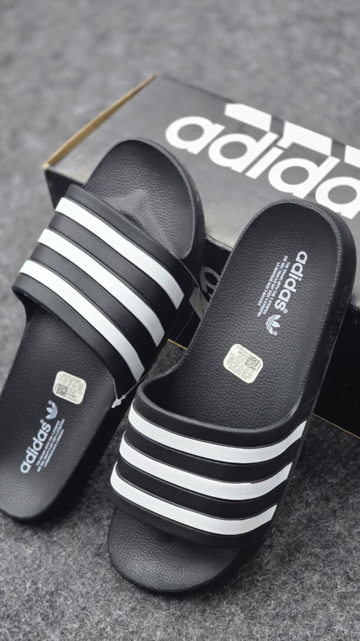 Adidas-Inspired Comfort Slides – Product Description